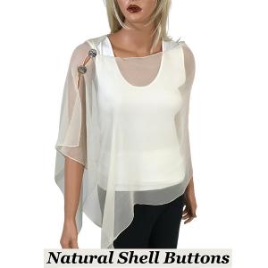 Wholesale 2451 - Silky Two Button Shawl  SBS-STN Shell Buttons<br> Solid Cream - 