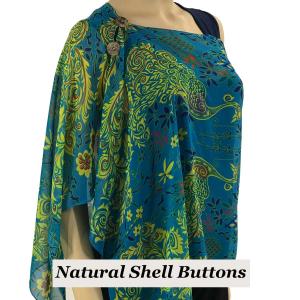 Wholesale  Natural Shell Buttons #506 Turquoise (Peacock Abstract) MB - 