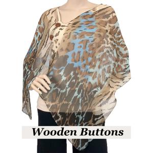 Wholesale  701BR Wooden Buttons<br>Animal Print Brown/Blue - 