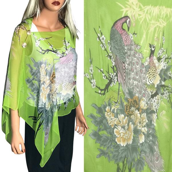 2451 - Silky Two Button Shawl  SBS-PC03 - Lime Peacock<br>
Shell Buttons*** - 