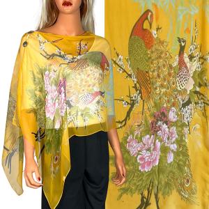 2451 - Silky Two Button Shawl  SBS-PC12 - Gold Peacock<br>
Shell Buttons - 
