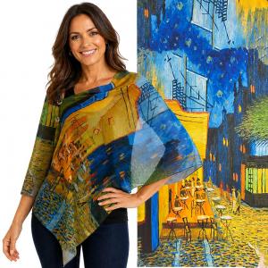 2451/T - Silky Two Button Shawl  ART/08<br>
Cafe Terrace at Night<br>
Shell Buttons - 