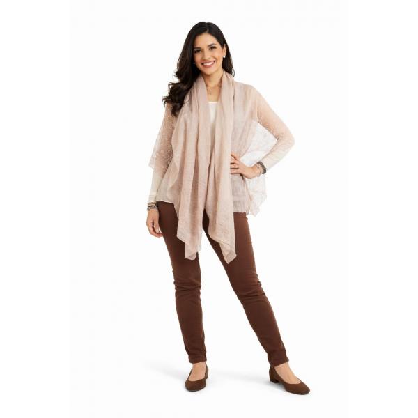 wholesale ACS07 - Shawls - Cotton/Lace Solids  Tan - 