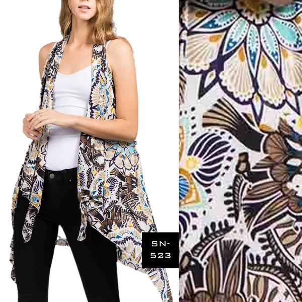 wholesale 2470 - Spandex Blend Vests SN-523 - Abstract White Multi <br>Spandex Blend Vest - 