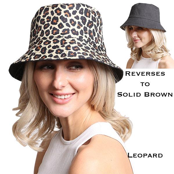 wholesale 2489 - Summer Hats 292 - Leopard<br>
Reversible Leopard Print - One Size Fits Most