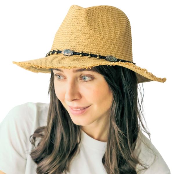 2489 - Summer Hats 1053 - Tan<br> 
Summer Hat
 - One Size Fits Most
