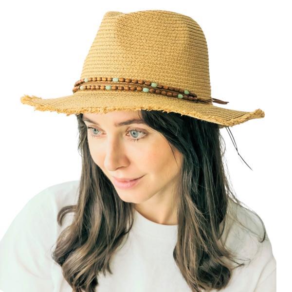 2489 - Summer Hats 1054 - Tan<br> 
Summer Hat
 - One Size Fits Most