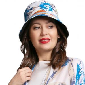 2489 - Summer Hats 315 - Blue Floral<br>
Reversible Bucket Hat - One Size Fits Most