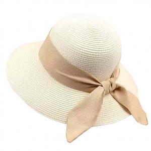 Wholesale 2489 - Summer Hats LC1 - Beige<br>
Raffia with Ribbon  - One Size Fits Most