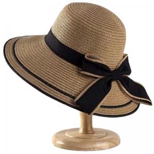 Wholesale 2489 - Summer Hats LC4 - Brown<br>
Raffia with Ribbon  - One Size Fits Most