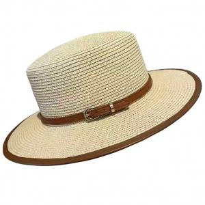 Wholesale 2489 - Summer Hats LC6 - Beige<br>
Raffia Flat Top  - One Size Fits Most