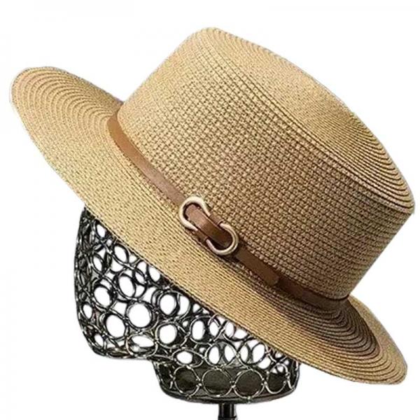 wholesale 2489 - Summer Hats LC7 - Khaki<br>
Raffia Panama  - One Size Fits Most