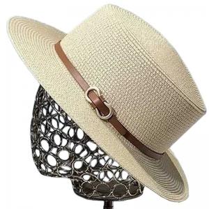 Wholesale 2489 - Summer Hats LC7 - Beige<br>
Raffia Fedora  - One Size Fits Most