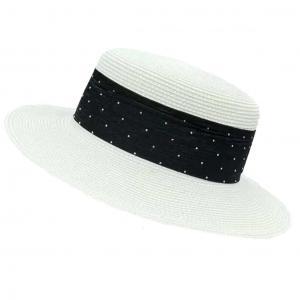 Wholesale 2489 - Summer Hats LC8 - White<br>
Raffia Flat Top - One Size Fits Most