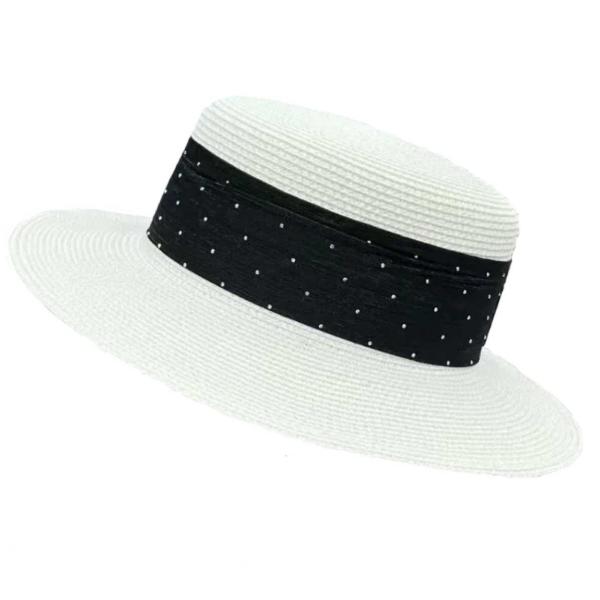 wholesale 2489 - Summer Hats LC8 - White<br>
Raffia Flat Top - One Size Fits Most
