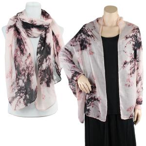 Cotton Feel Shawls  Earthy Tie Dye Design 3306 - Pink - 