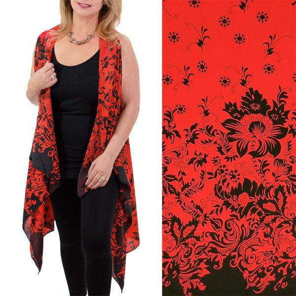 Wholesale 2502 Crepe Vests (Style 2) SV1303 Red - Crepe Vests (Style 2) - 