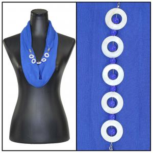 2508 - Jewelry Infinity Scarves 8011 - Solid Royal Jewelry Infinity Silky Dress Scarves - 