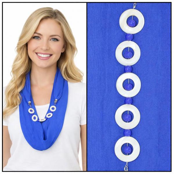 wholesale 2508 - Silky Jewelry Infinity Scarves 8011 - Solid Royal Jewelry Infinity Silky Dress Scarves - 