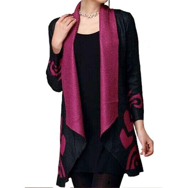 wholesale Art Crush Cardigan - Modern Abstract Design 2513 Berry and Black - 