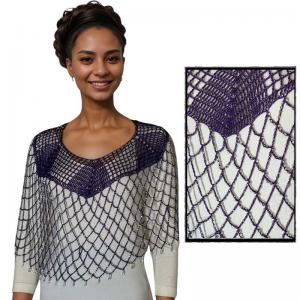 2414 - Shanghai Beaded Ponchos #004 Purple w/ Silver Beads*** - 