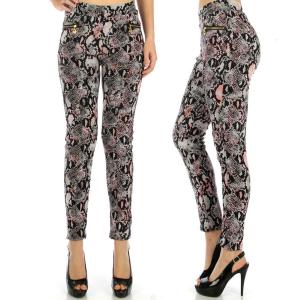 Wholesale 2598 - Fur Lined Leggings - Ankle Length Prints E29 Snakeskin w/ Zipper Pockets - One Size Fits All