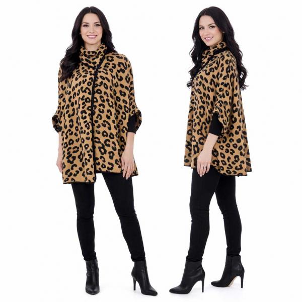 wholesale 992 - Knitted Cloak  JP992 - Leopard Camel - 