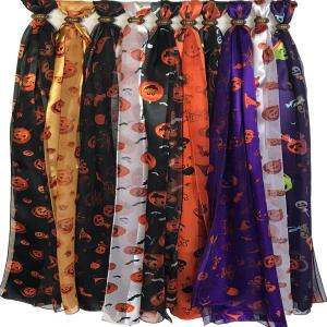 Wholesale  Halloween 12 Pack<br>
Holiday Print Scarves - 