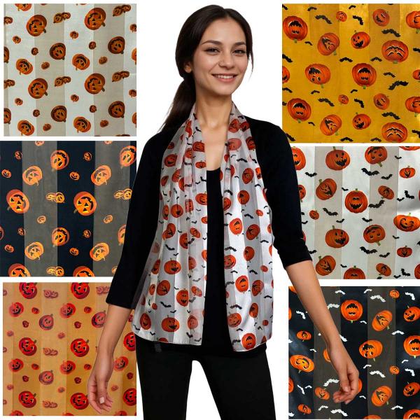 wholesale 2659 - Holiday Print Scarves Halloween 12 Pack<br>
Holiday Print Scarves - 