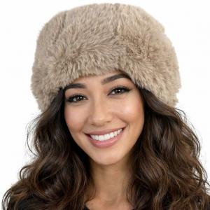 LC20013 - Faux Fur Headbands Latte  - One Size Fits Most
