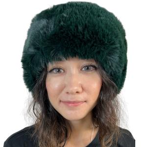 LC20013 - Faux Fur Headbands Dark Green <br> Faux Rabbit Fur Headband - One Size Fits Most