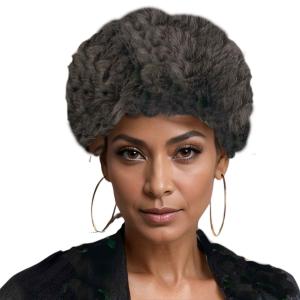 LC20013 - Faux Fur Headbands Taupe <br> Faux Rabbit Fur Headband - One Size Fits Most