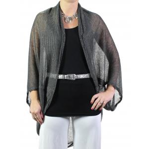 Wholesale  8749 - Black<br>
Lurex Sheer Cocoon Kimono  - 