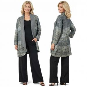 Wholesale 2693 - Art Crush Cardigans Prints - Woman Size G1051 - Grey Print<br>
Art Crush Cardigan - Curvy Size Fits (L-2X)