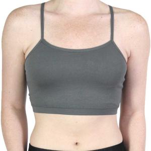 Wholesale  Seamless Sports Bra with Fishnet Back (Charcoal) - One Size Fits Most