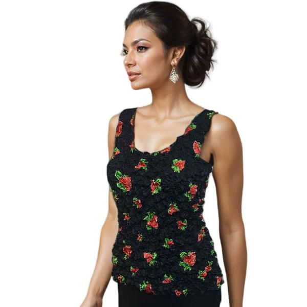 Wholesale 281- Gourmet Popcorn - Tank Tops Strawberry Print on Black MB - One Size Fits Most