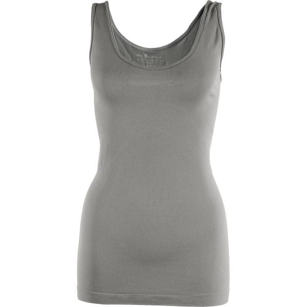 Wholesale CLEARANCE 8643 - Mid-Length Knit Tasseled Vests Silver Tank MB - Slimming One Size Fits Most 