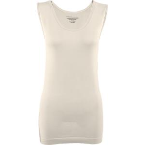 Wholesale  Ivory Sleeveless<br>
Brushed Fiber - Slimming One Size Fits Most