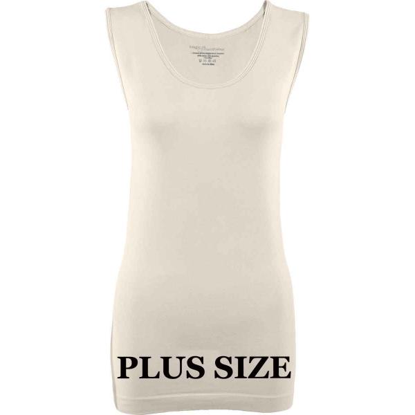 2819 - Magic SmoothWear Tanks and Sleeveless Tops Ivory  Plus - Slimming Plus Size Fits (L-2X) 