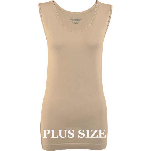 2819 - Magic SmoothWear Tanks and Sleeveless Tops Beige Plus - Slimming Plus Size Fits (L-2X) 