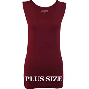 2819 - Magic SmoothWear Tanks and Sleeveless Tops Cabernet Plus - Slimming Plus Size Fits (L-2X) 