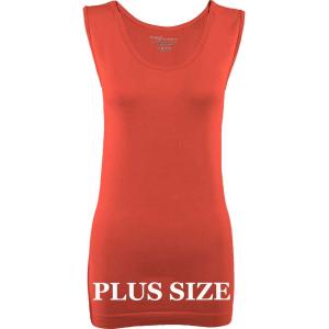 2819 - Magic SmoothWear Tanks and Sleeveless Tops Coral Plus - Slimming Plus Size Fits (L-2X) 