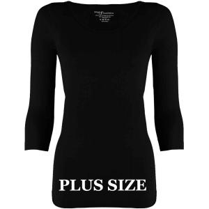 2820 - Magic SmoothWear 3/4 & Long Sleeve Black Plus - Plus Size Fits (L-2X) TQ