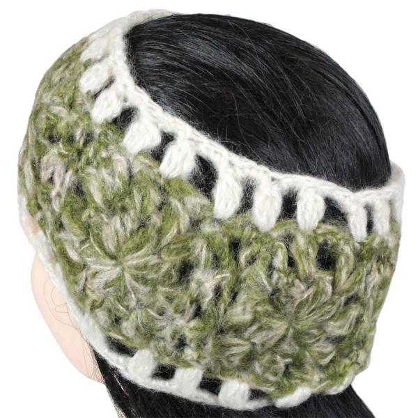 wholesale 2832 - Knitted Head Wraps #1005 Green  - 
