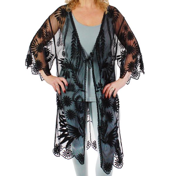 1C12, 9036, & 9312 - Vintage Lace Kimonos 9312 - Black - 