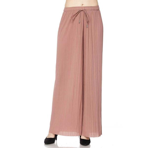 wholesale 902 - Georgette Pleated Pants Ankle Length - Mauve w/ Drawstring - Plus Size (XL-2X)
