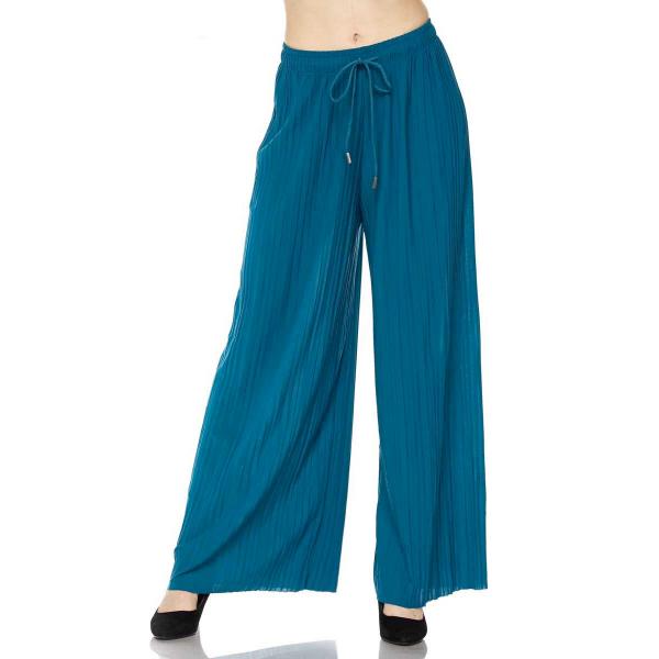 902 - Georgette Pleated Pants Ankle Length - Teal w/ Drawstring MB - One Size Fits All