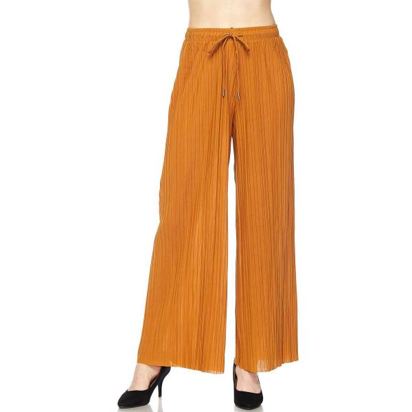 902 - Georgette Pleated Pants Ankle Length - Mustard w/ Drawstring (MB) - One Size Fits All