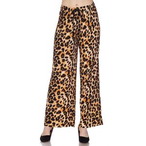 902G - Georgette Pleated Pants Ankle Length - #08 Leopard Print w/ Drawstring - One Size Fits All