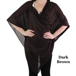 2869 - Jersey Knit Poncho Dark Brown - 